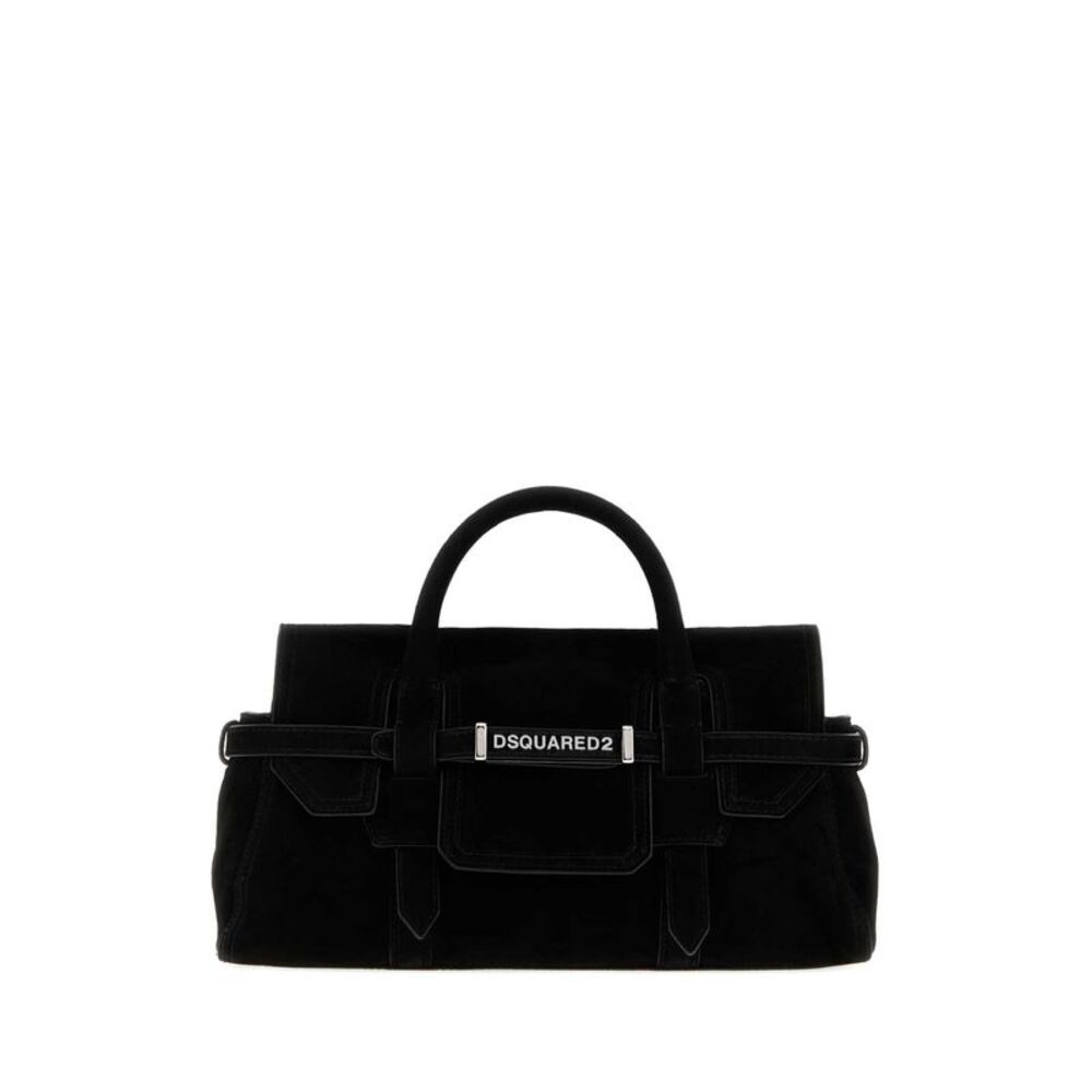 Dsquared Women Black Suede Twin Handbag